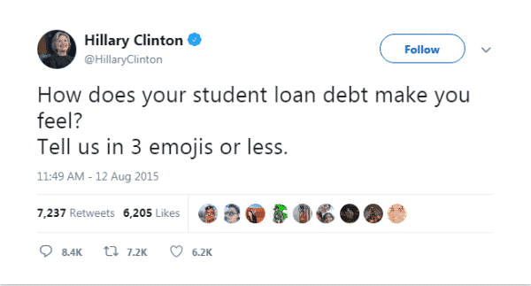 Hillary Clinton Twitter Post