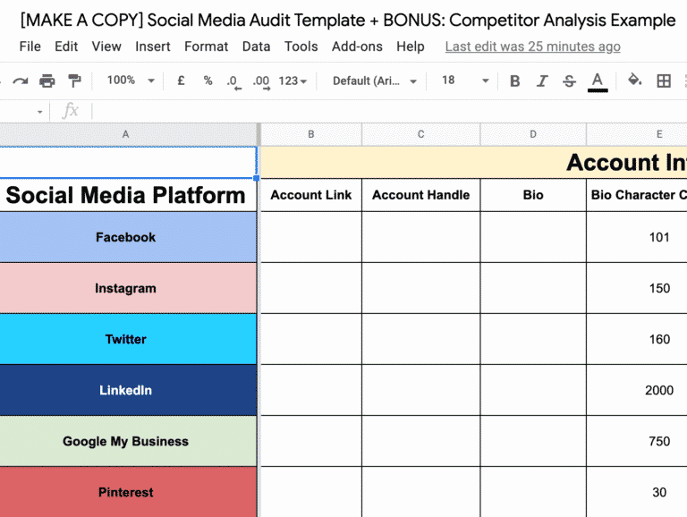 Free Template Run a Social Media Audit In Only 20 Minutes SocialBee