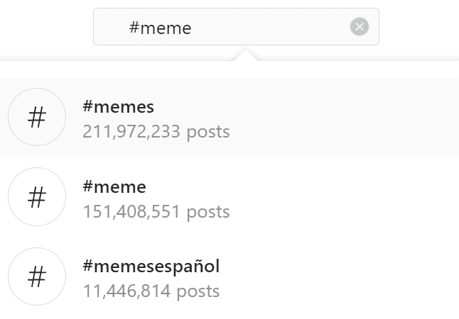 search memes hashtags Instagram