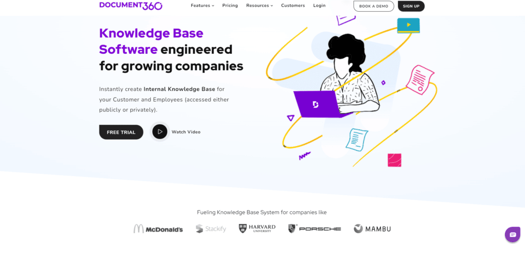 Document360 Homepage