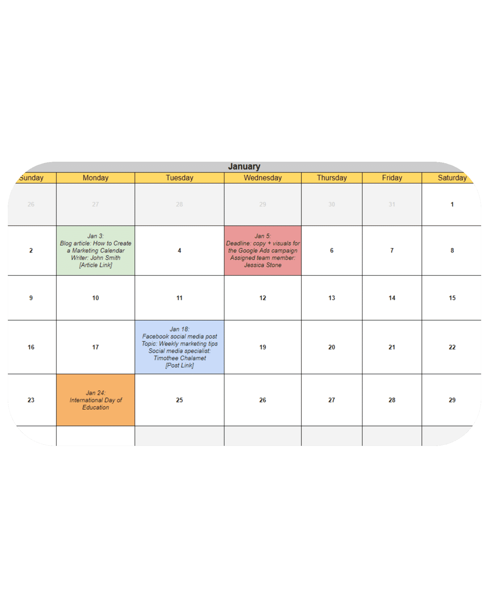 Organize Your Strategy with This Marketing Calendar Template SocialBee