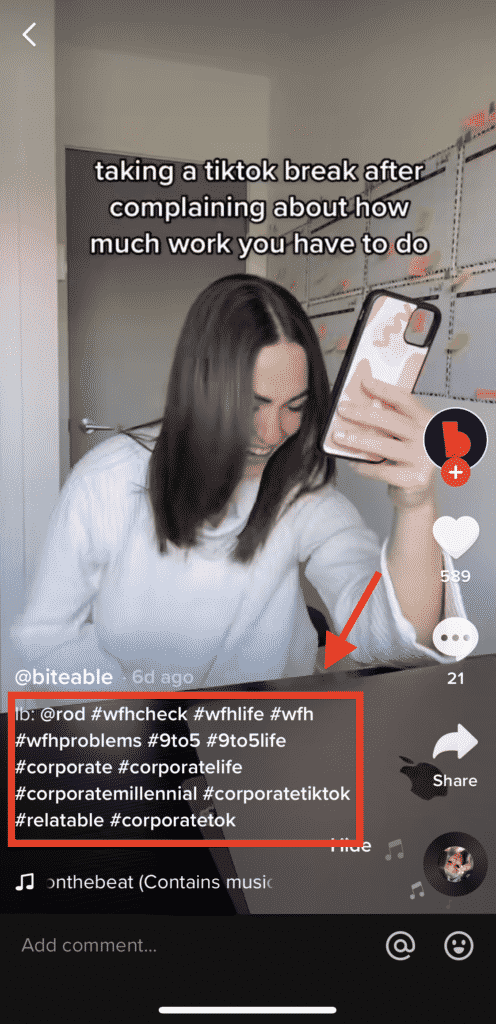 Biteable TikTok Hashtags