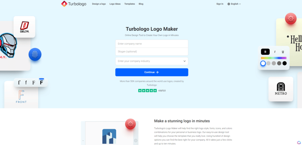 Turbologo homepage