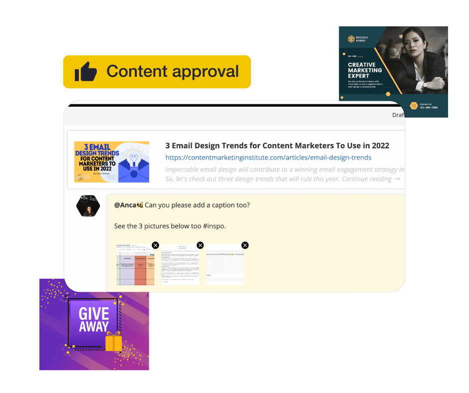 SocialBee's internal notes feature
