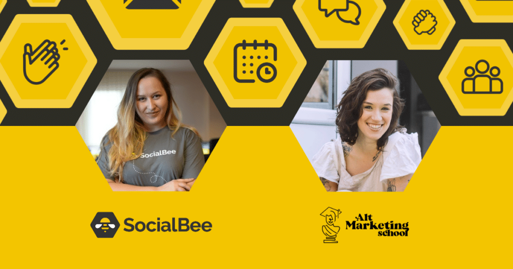 SocialBee webinar speakers about repurposing social media content - Anca Pop and Fab Giovanetti