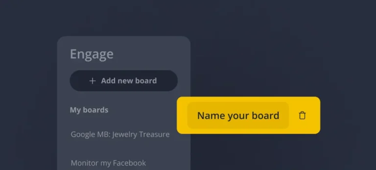 how to name a SocialBee engage board