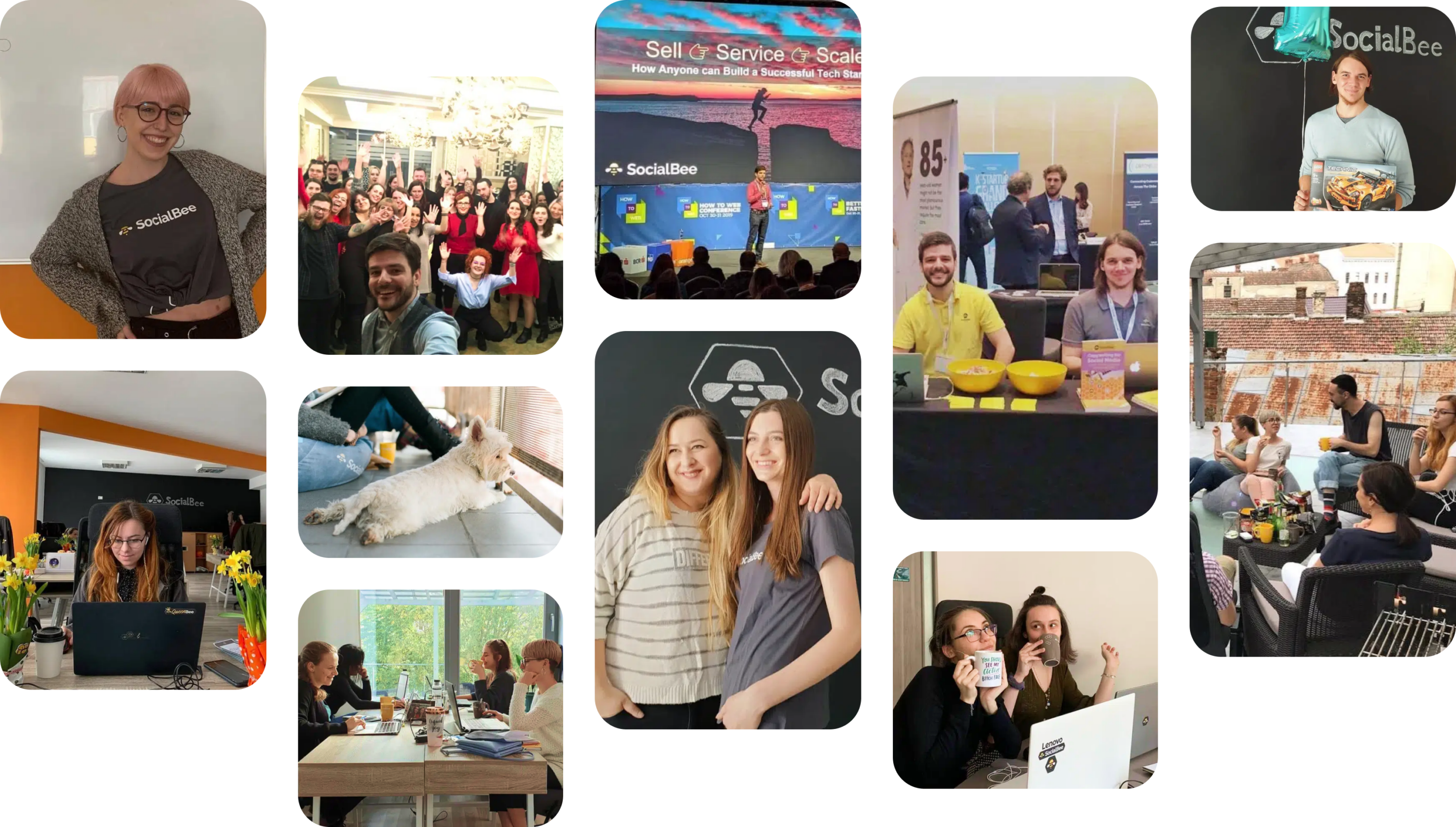 SocialBee team photo collage