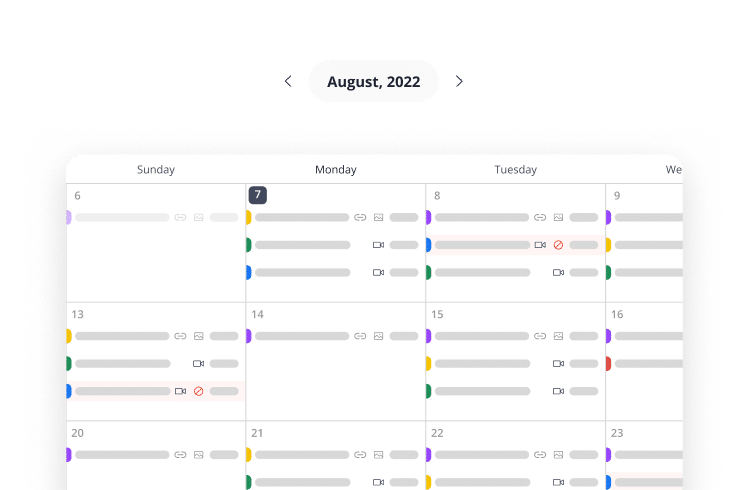 SocialBee schedule and calendar view