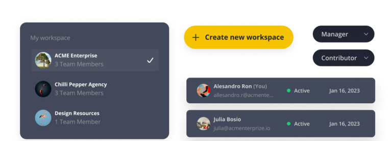 Workspaces with users in SocialBee