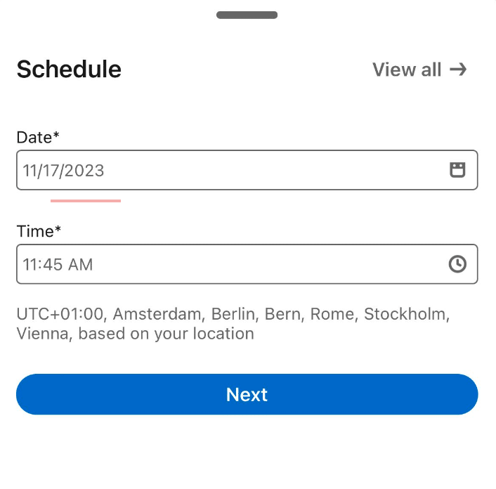schedule linkedin post mobile