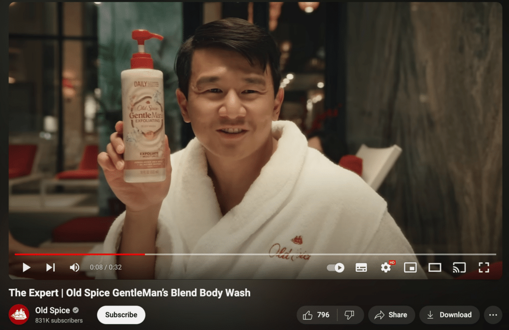 old spice creative youtube video