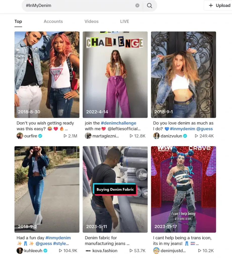 guess hashtag ad on tiktok