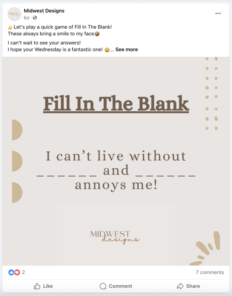 fill-in-the-blanks facebook post