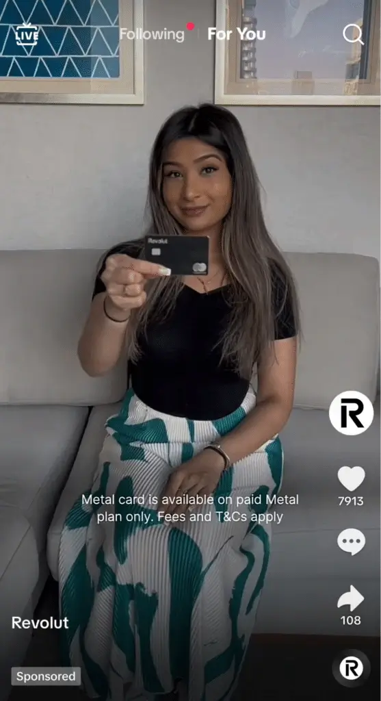 revolut tiktok spark top view ad