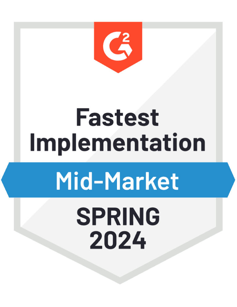 SocialBee G2 Badge for Social Media Management Fastest Implementation Mid Market Go Live Time