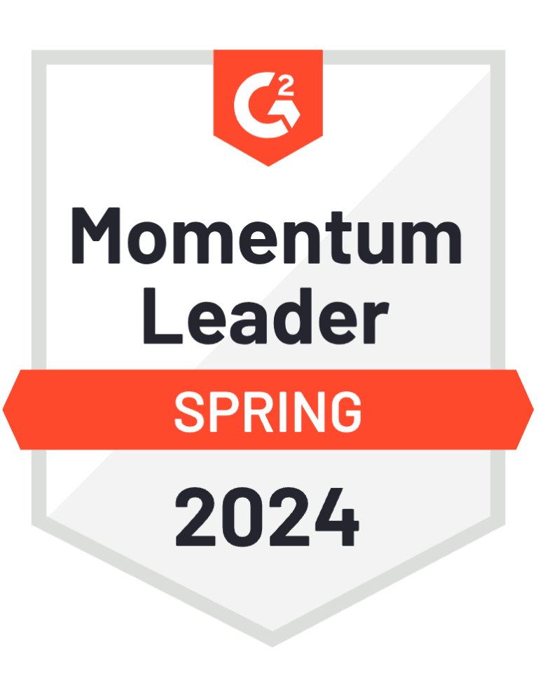SocialBee G2 Badge for Social Media Management Momentum Leader