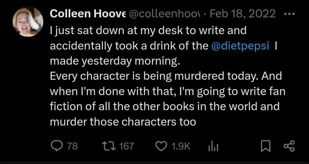 Twitter Post Writer Colleen Hoover