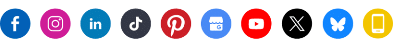 round social media platform icons