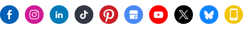 round social media platform icons