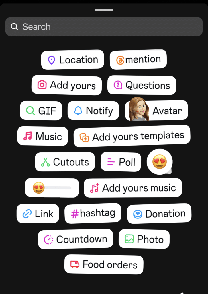 instagram story widgets