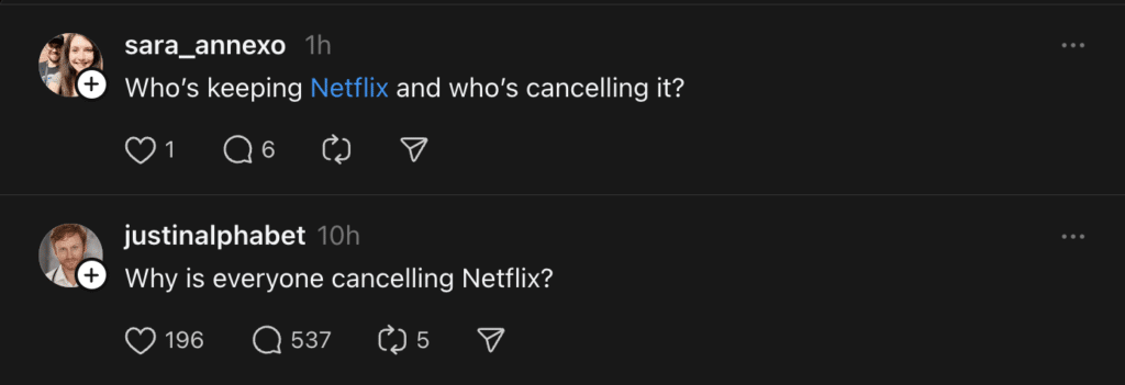 netflix threads post