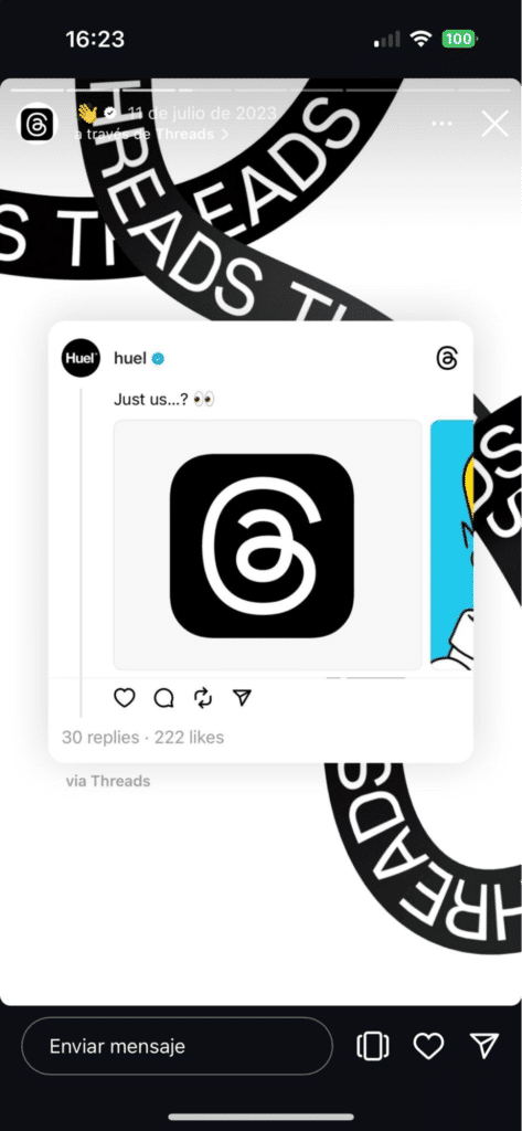 threads to instagram story