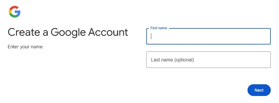 Google account creation