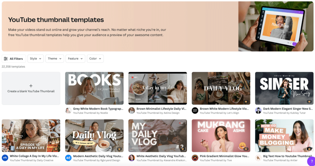 YouTube Thumbnails in Canva