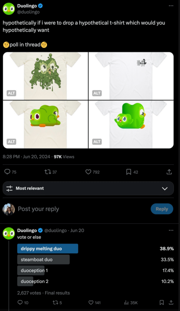 duolingo twitter poll