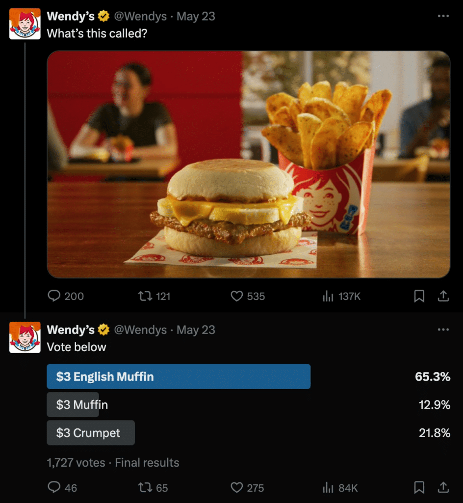 wendys twitter poll