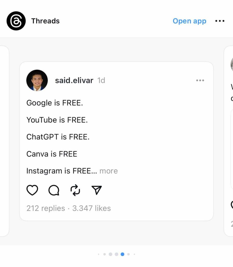 Instagram promoting Threads posts