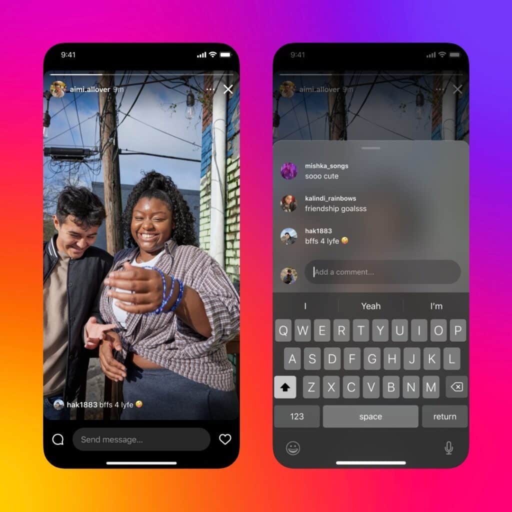 Instagram rolled out comments for Stories