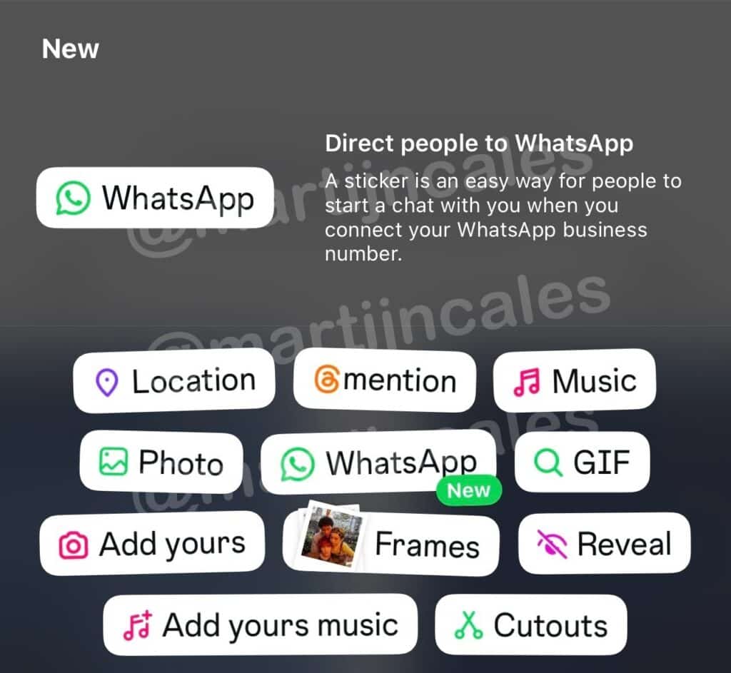 Instagram WhatsApp sticker