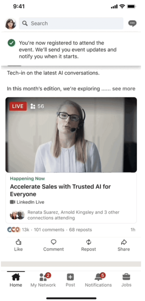 LinkedIn live event ads