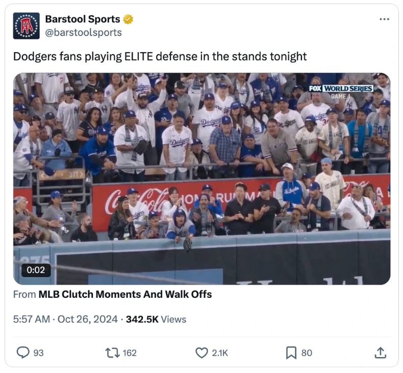 tweet example from barstool sports