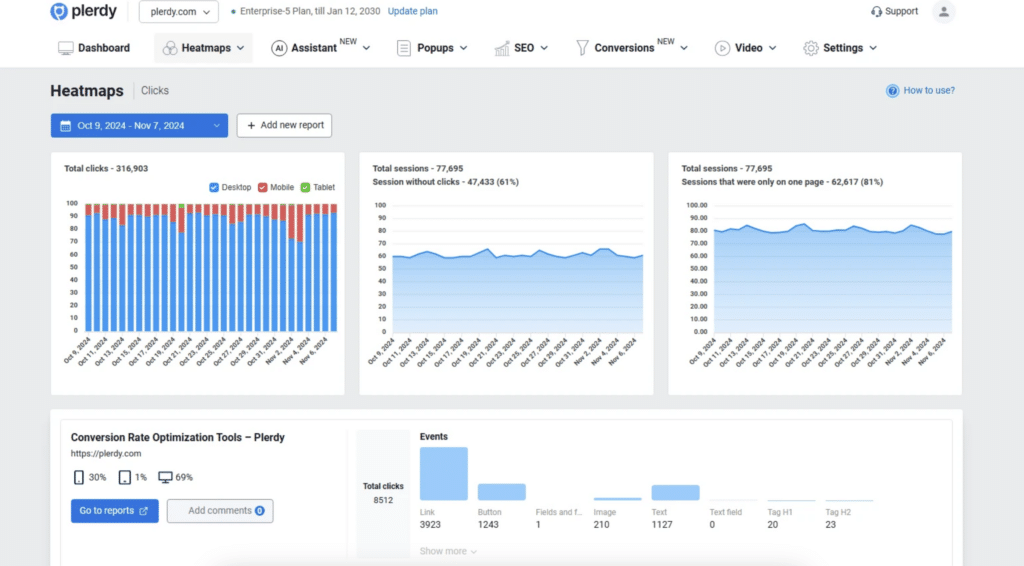 Plerdy dashboard 2024