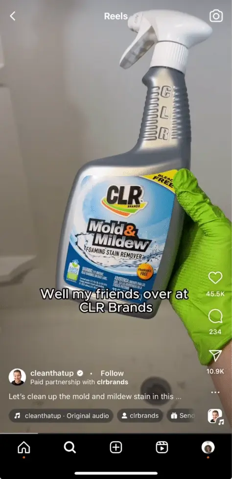ugc demo reel from cleanthatup for CLR Brands