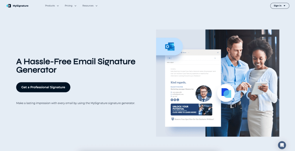 mysignature homepage