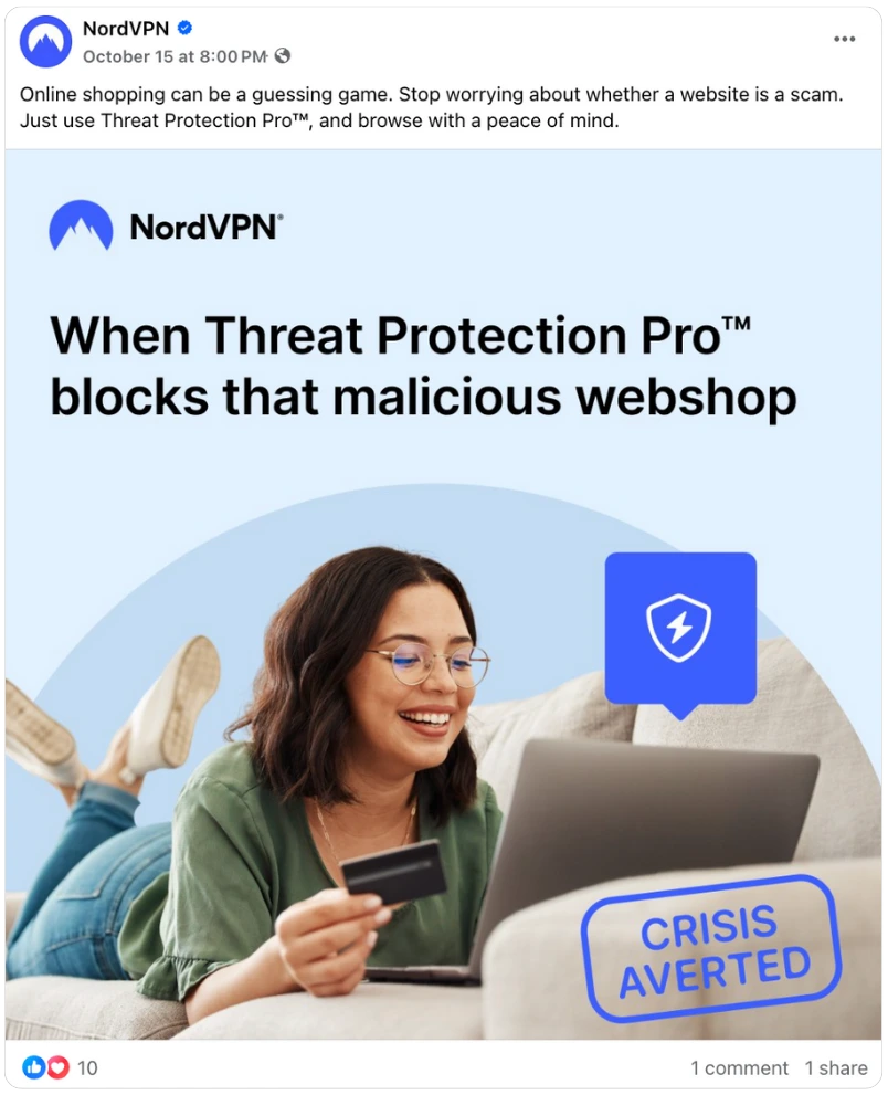 nordvpn facebook post example