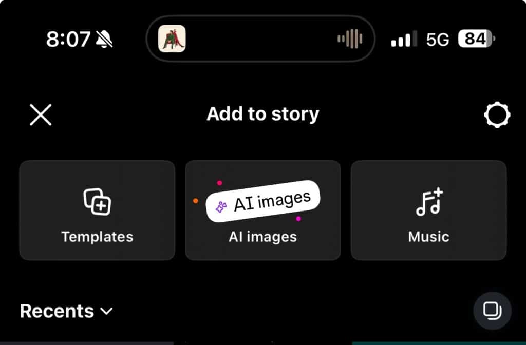 AI images in Instagram Stories