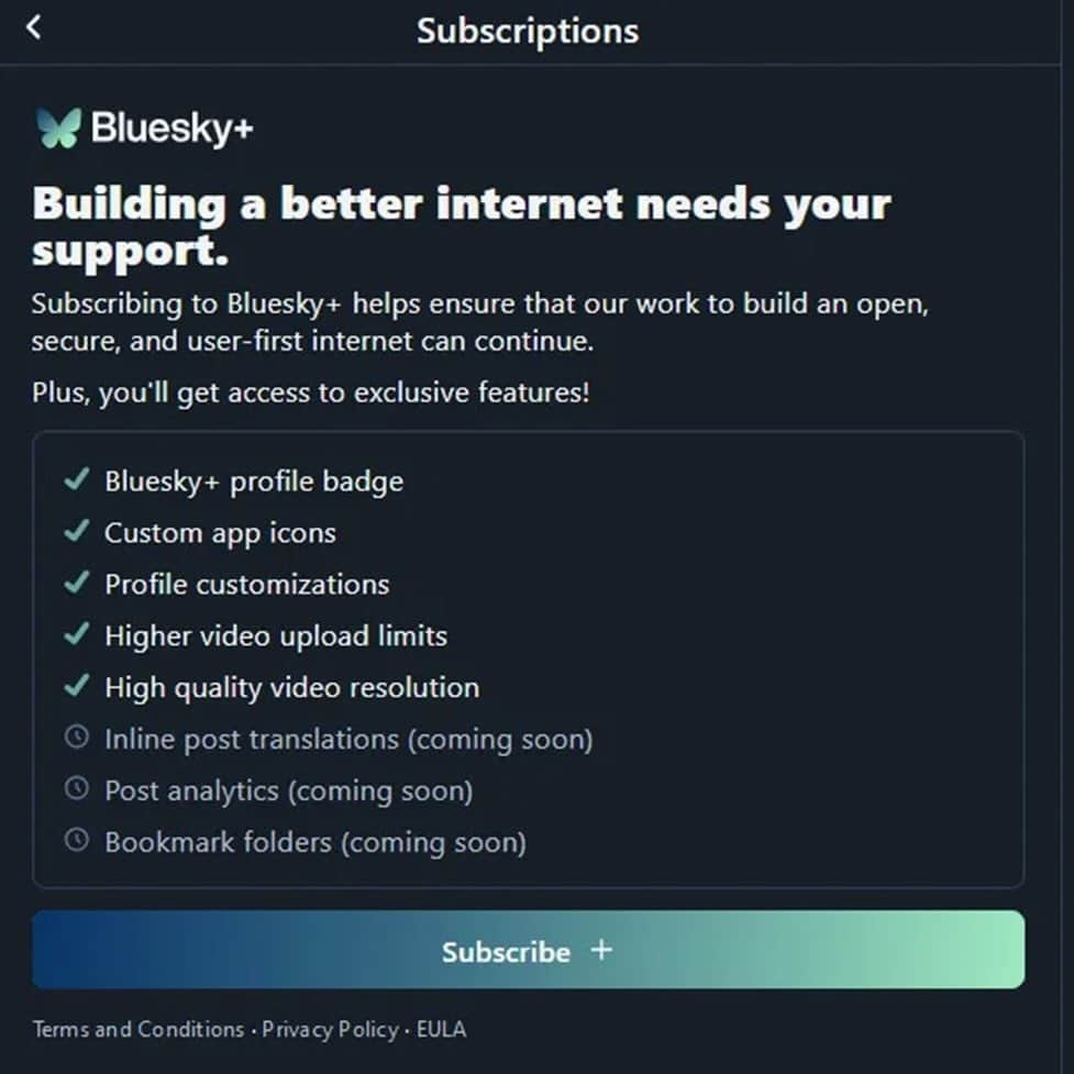 Bluesky paid tier