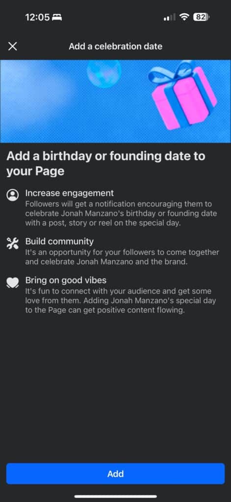 Facebook founding date for pages