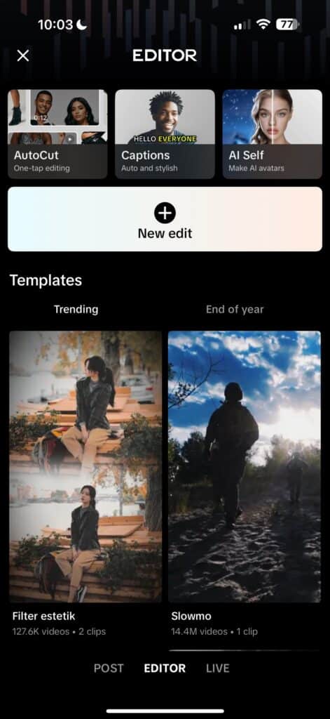 TikTok Editor tool