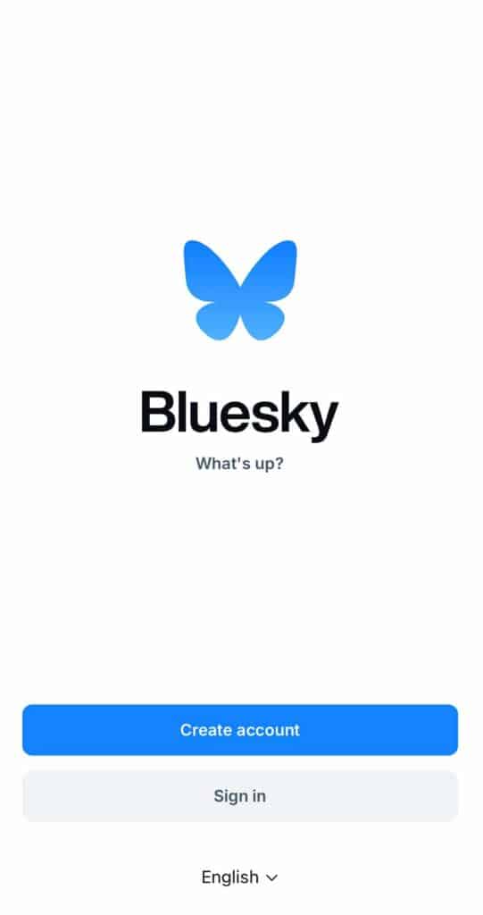 create a bluesky account mobile app screen