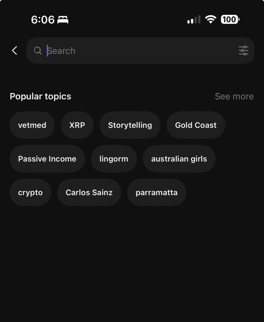 popular Threads topics in search