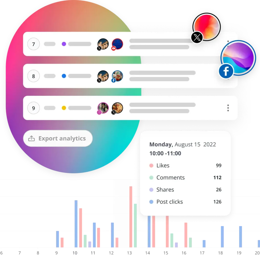 SocialBee analytics reports illustration