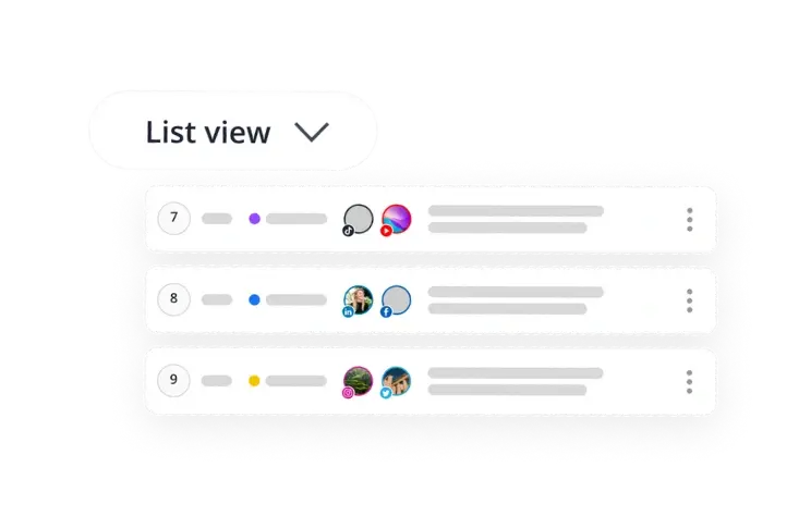 SocialBee list schedule view