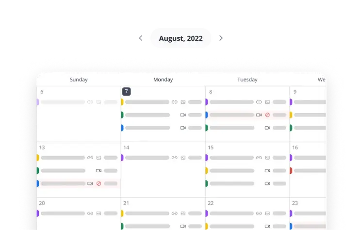 SocialBee schedule and calendar view