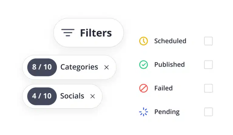 SocialBee schedule filters