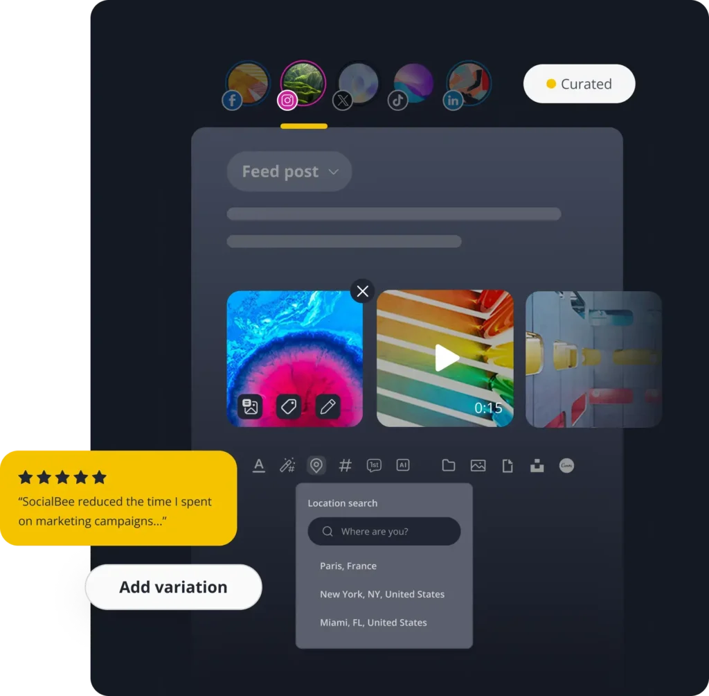 SocialBee's post editing features